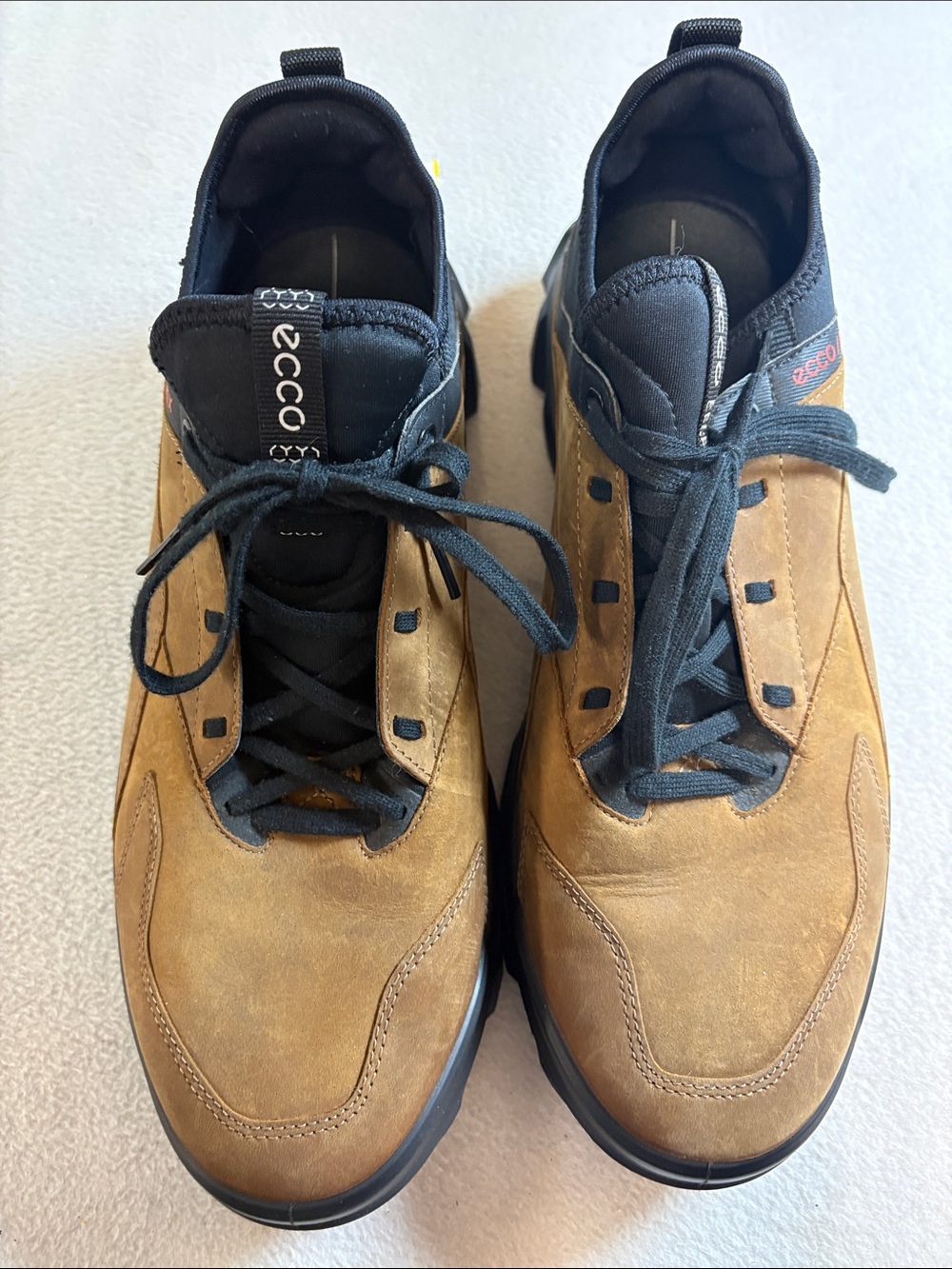 ECCO Men's Tan/Brown Leather Lace-Up Casual Shoes